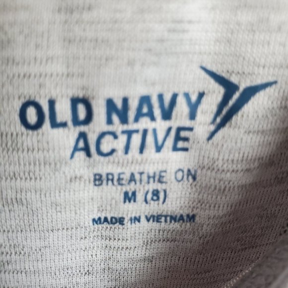Old Navy Active Go-Dry Breathe On Floral Imprint Girls Grey Top Size 8 / M NWT - Picture 6 of 8